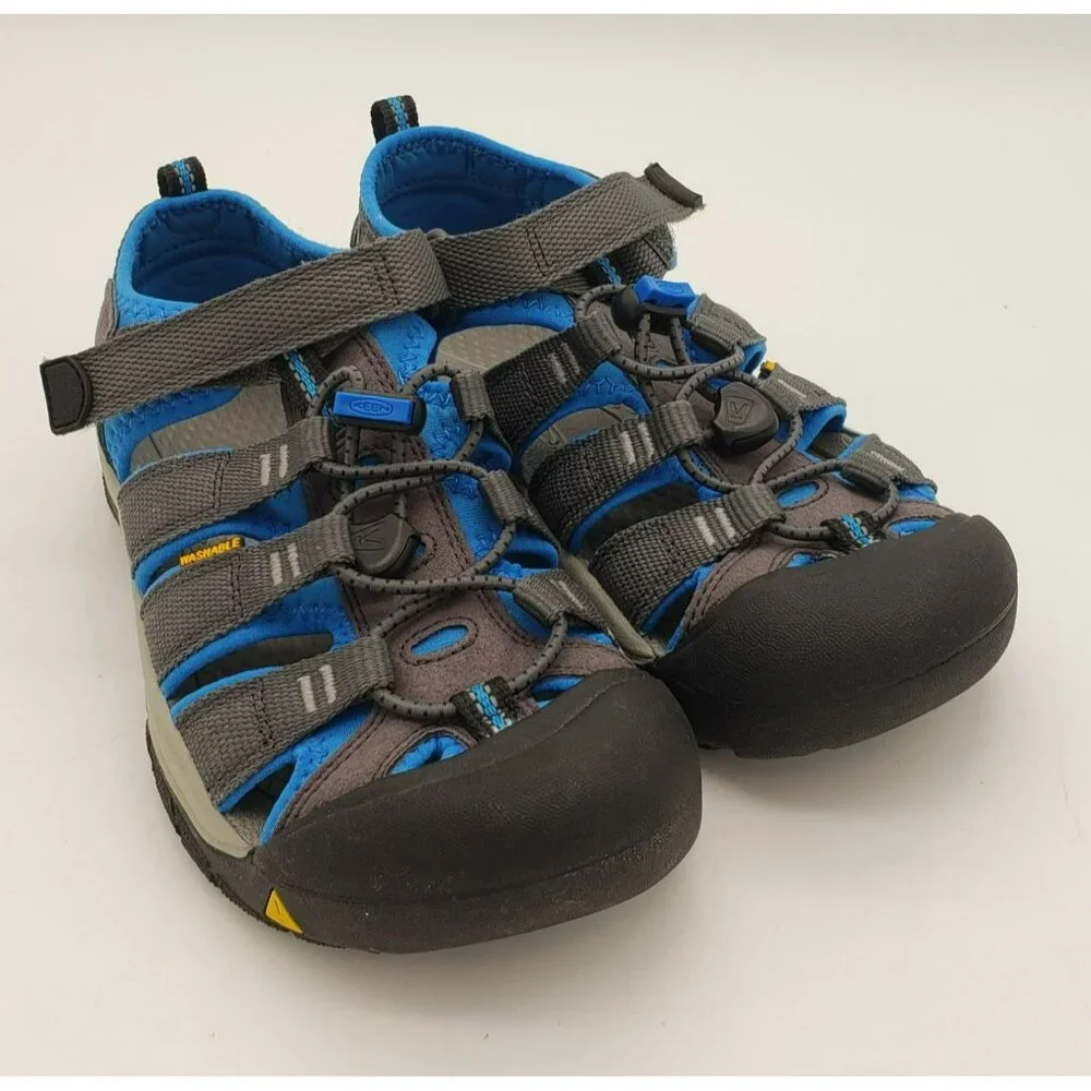 Keen Newport H2 Hiking Sandals, Youth Sz 3 Blue Black Water Shoe 1022839 Outdoor